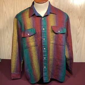 Vintage Backpacker Outdoors Plaid mens button down shirt size XXL